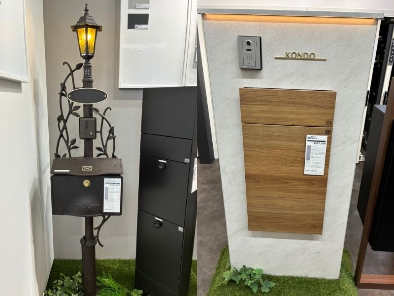 LIXILの各種機能門柱のショールーム比較展示